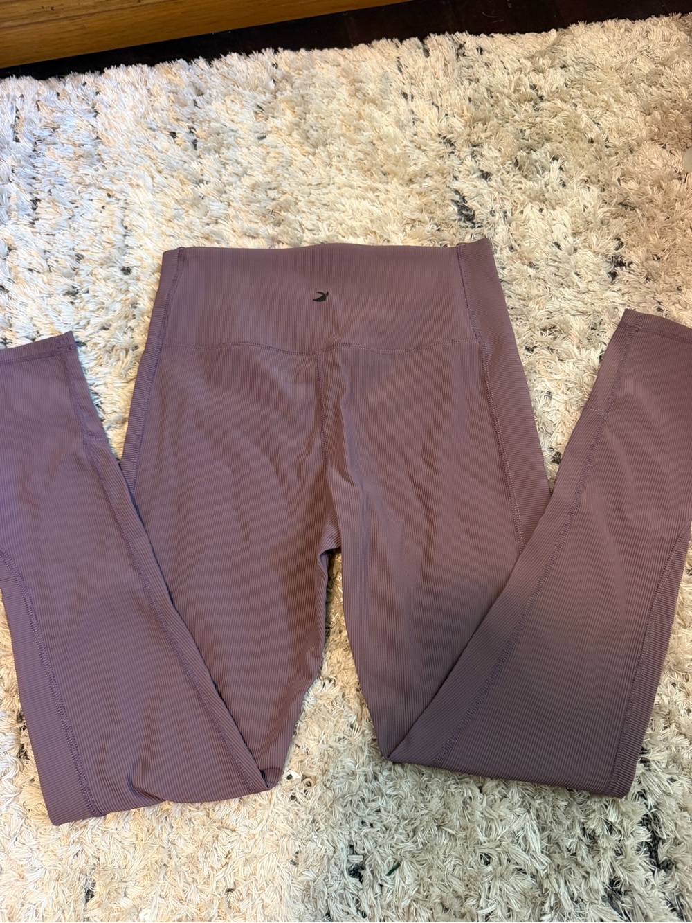 Glyder Ribbed High-Waist Leggings in Dusty Mauve